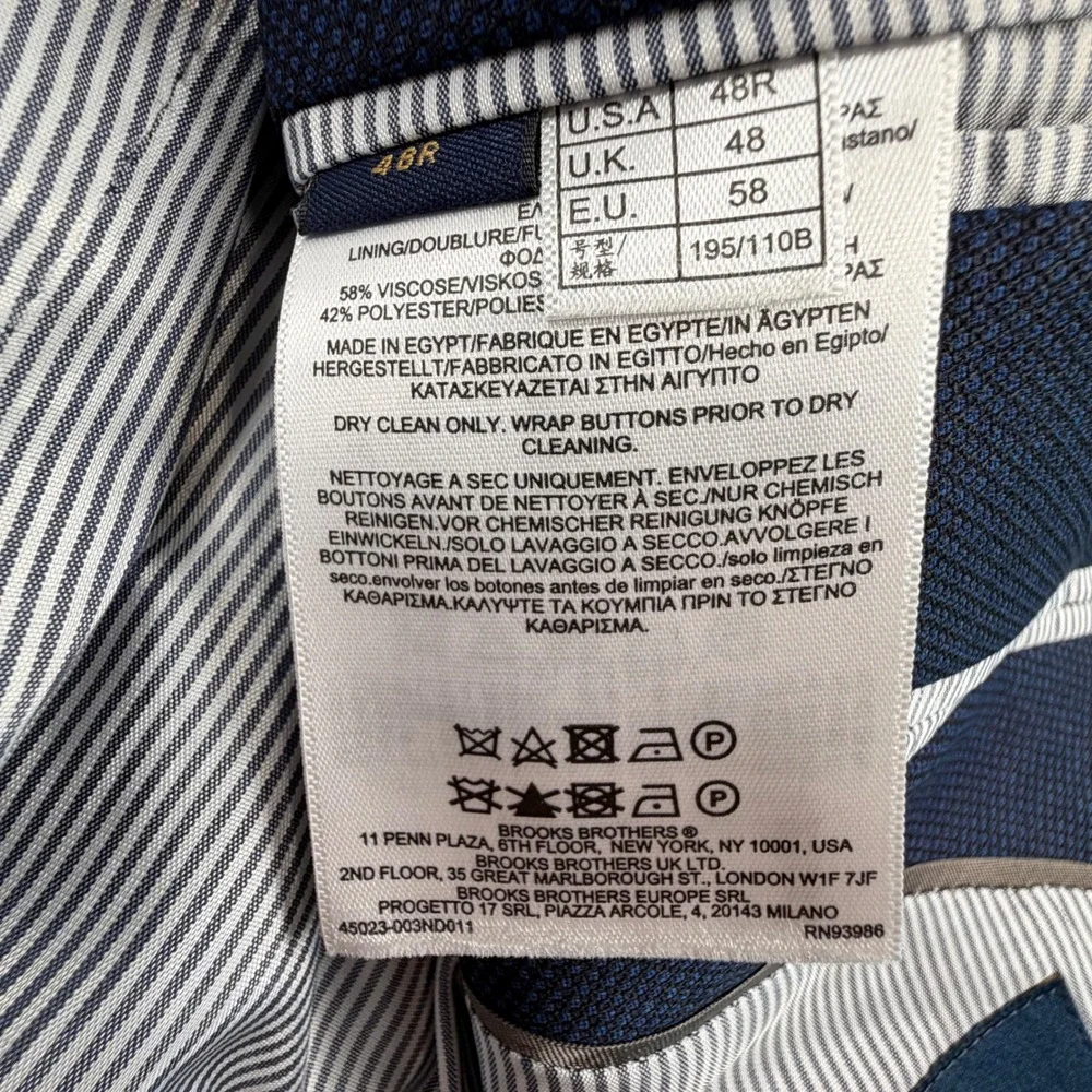 Brooks Brothers Blazer Mens 48R Navy Blue Explorer Classic Sport Coat